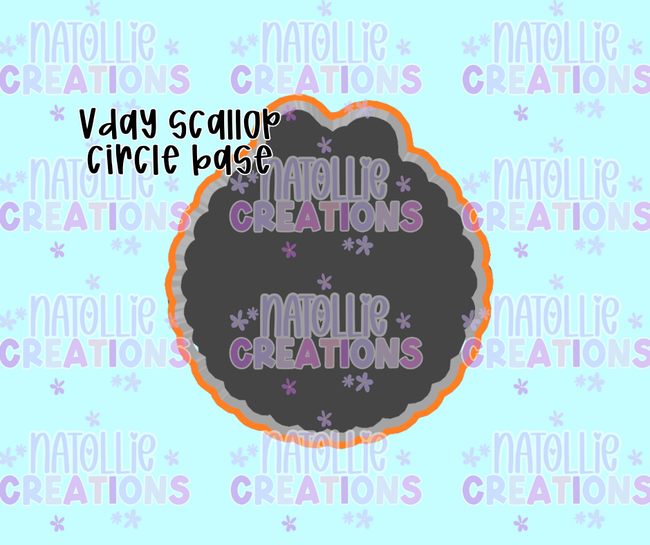 Valentine’s Circle Scallop Blank Freshie Silicone Mold