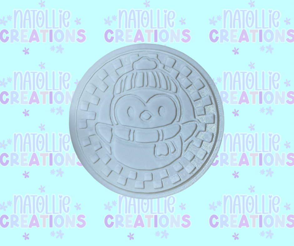 Checkered Penguin Insert Freshie Silicone Mold
