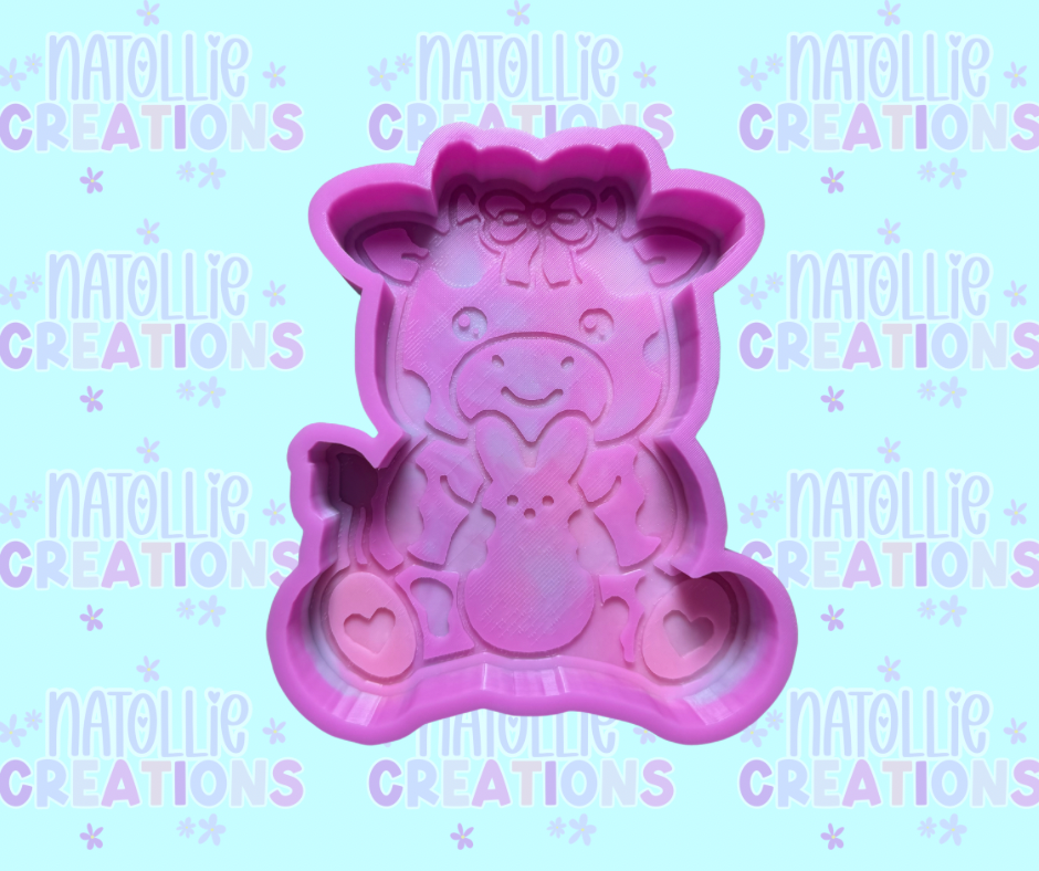 Cow Holding Peep Freshie Silicone Mold