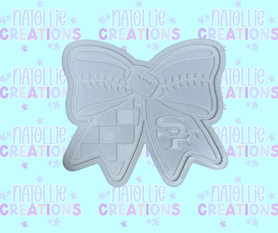 Football Bow + Inserts Freshie Silicone Mold