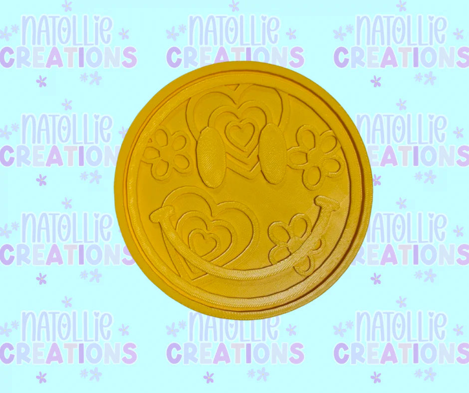 Floral Heart Smiley Insert Freshie Silicone Mold