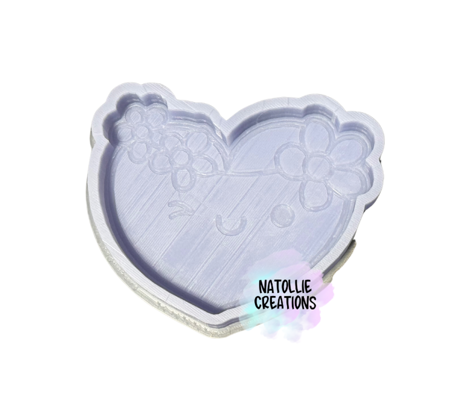 Heart W/ Floral Headband Freshie Silicone Mold