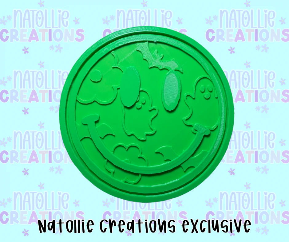 Floral Bat / Ghost Smiley Insert Freshie Silicone Mold