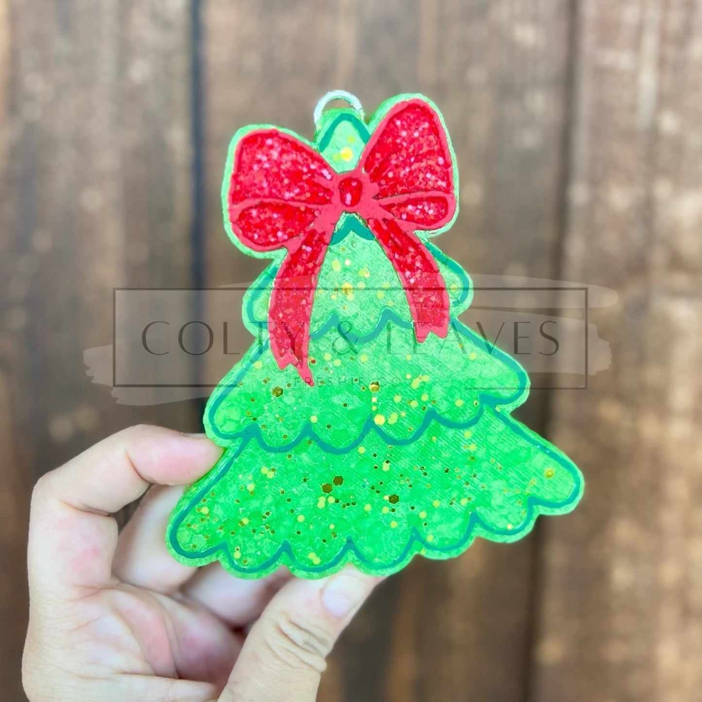 Christmas Tree W/ Bow Freshie Silicone Mold