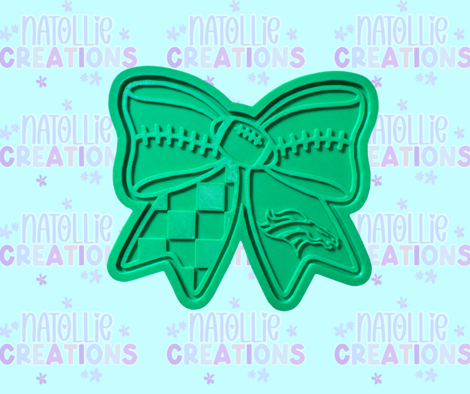 Football Bow + Inserts Freshie Silicone Mold