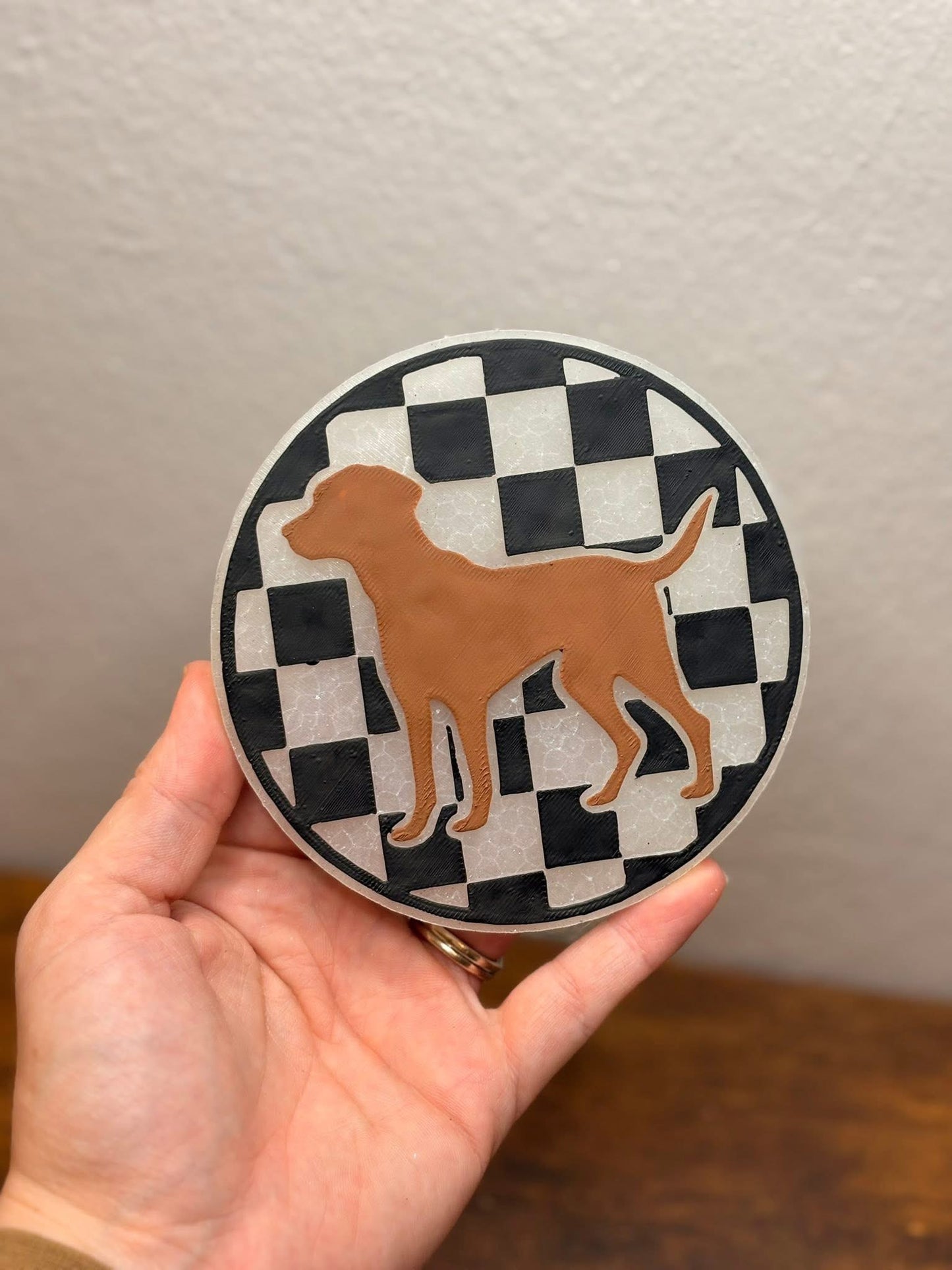 Checkered Dog Insert Freshie Silicone Mold