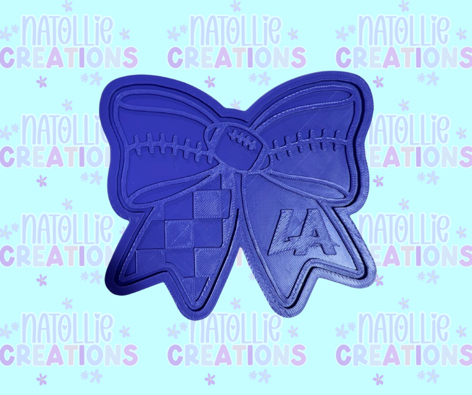 Football Bow + Inserts Freshie Silicone Mold