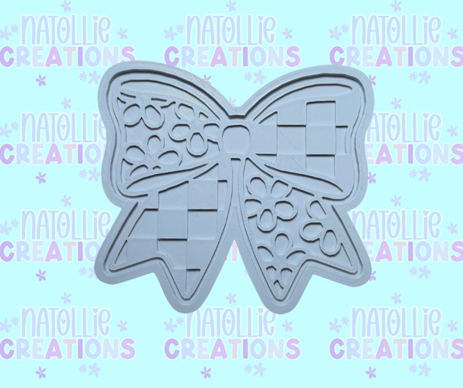 Flower / Checkered Bow Insert Freshie Silicone Mold