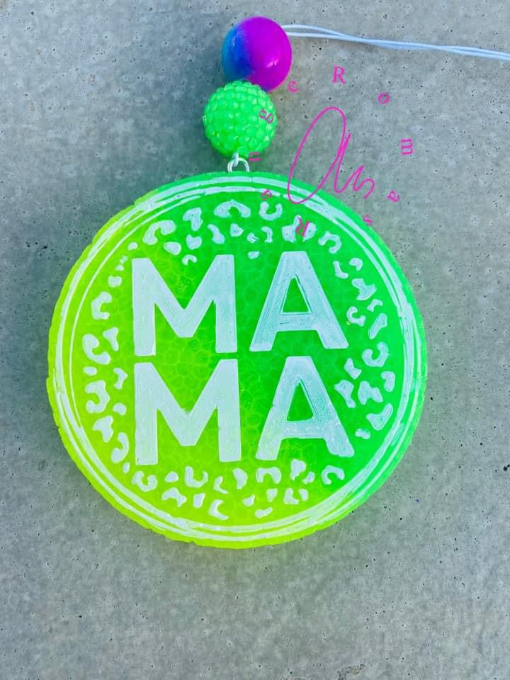 Circle Cheetah Mama Freshie Silicone Mold
