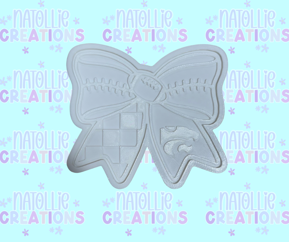 Football Bow + Inserts Freshie Silicone Mold