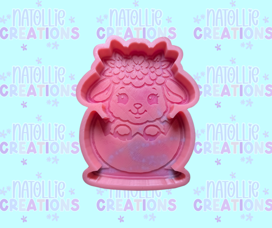 Floral Lamb In Egg Freshie Silicone Mold