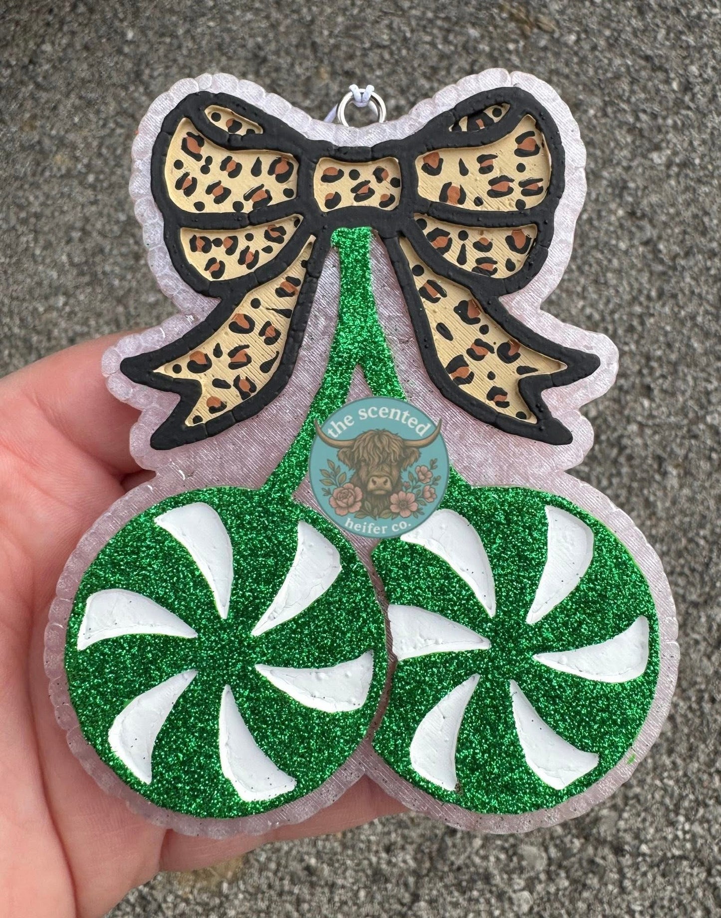 Peppermint Cherries W/ Bow Freshie Silicone Mold