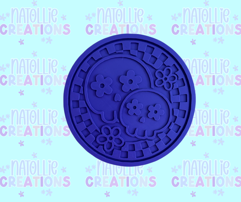 Checkered Skulls Insert Freshie Silicone Mold