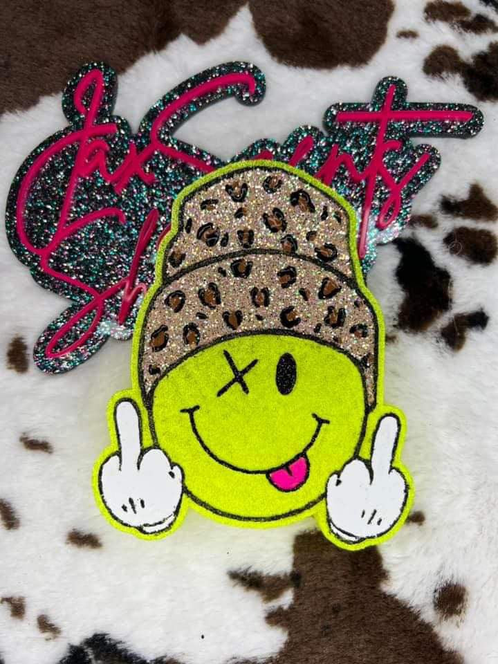 Middle Finger Beanie Smiley Face Freshie Silicone Mold