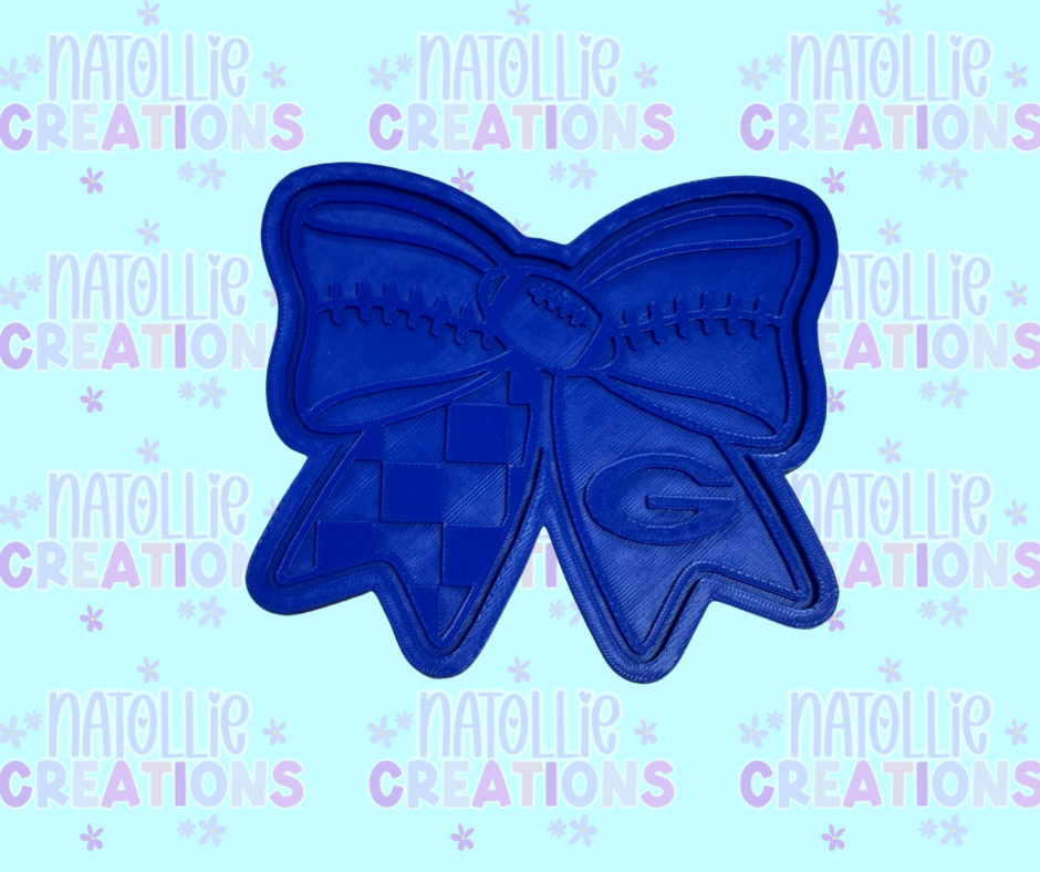 Football Bow + Inserts Freshie Silicone Mold