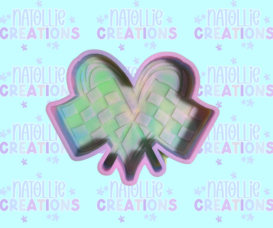 Checkered Flag Heart Freshie Silicone Mold