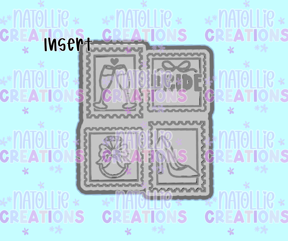 Bride Collage Stamp Insert Freshie Silicone Mold