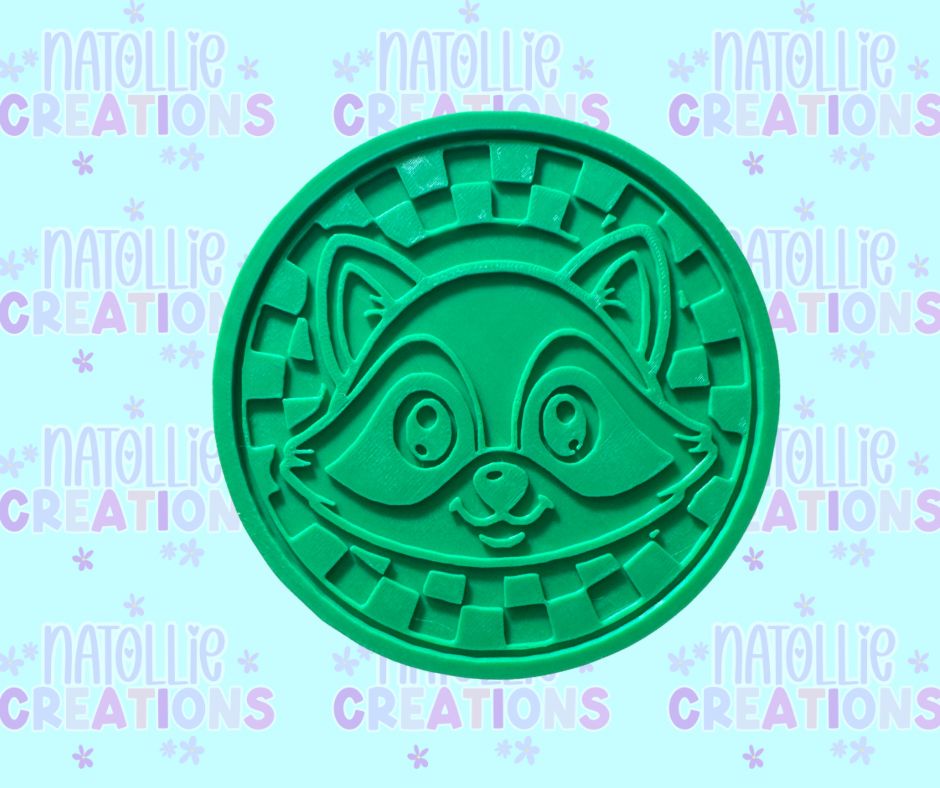 Checkered Raccoon Insert Freshie Silicone Mold