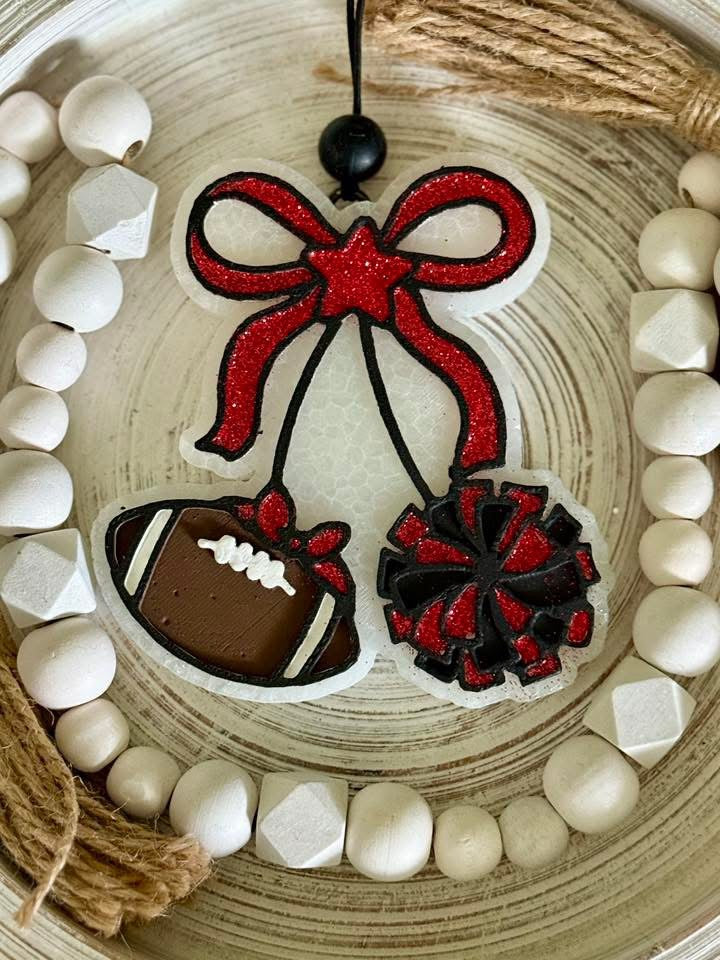 Football & Pom Pom Cherry Freshie Silicone Mold