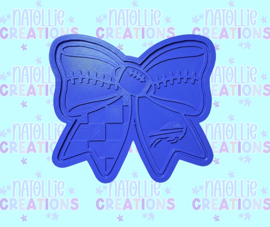 Football Bow + Inserts Freshie Silicone Mold