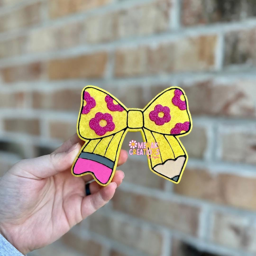 Floral Pencil Bow Freshie Silicone Mold