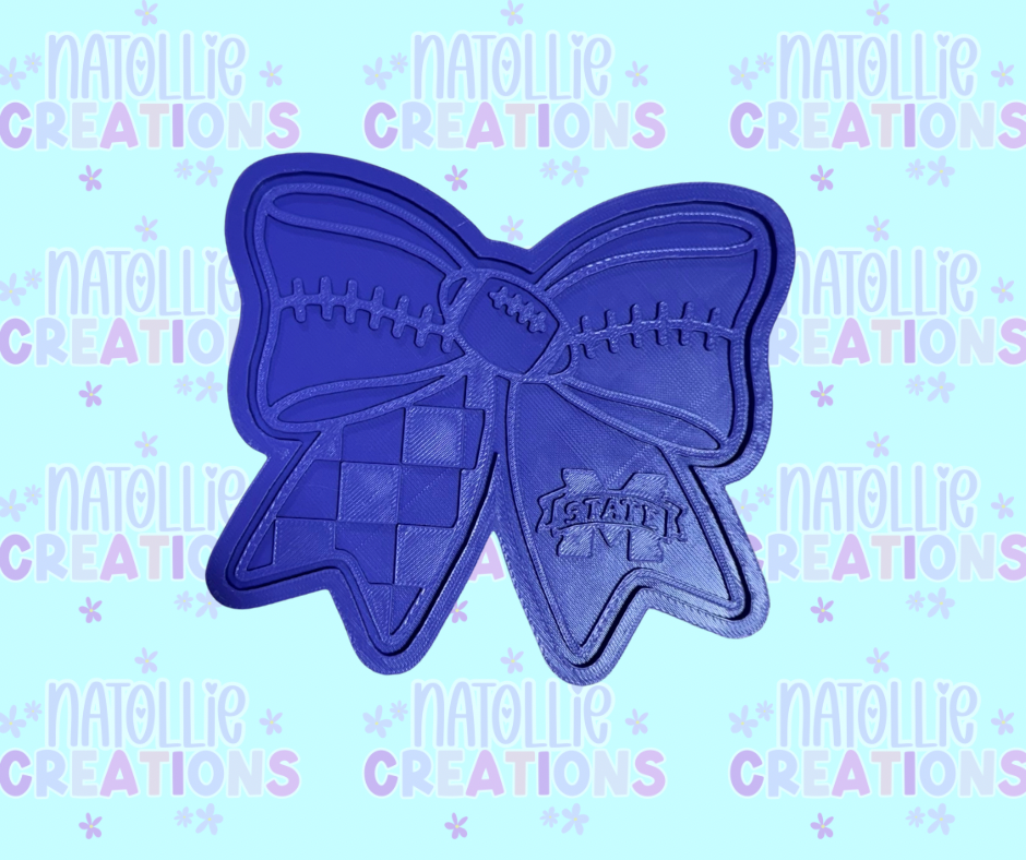 Football Bow + Inserts Freshie Silicone Mold