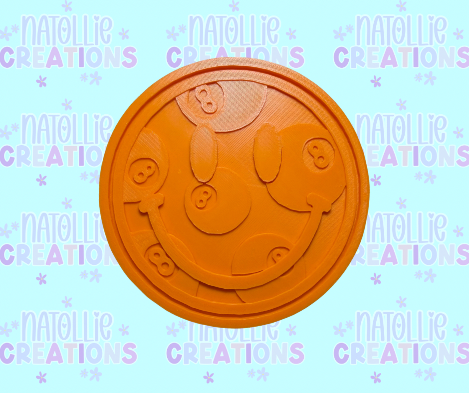 8 Ball Smiley Insert Freshie Silicone Mold