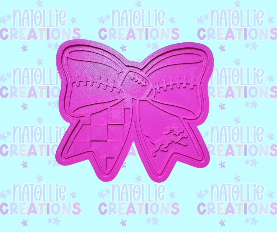 Football Bow + Inserts Freshie Silicone Mold