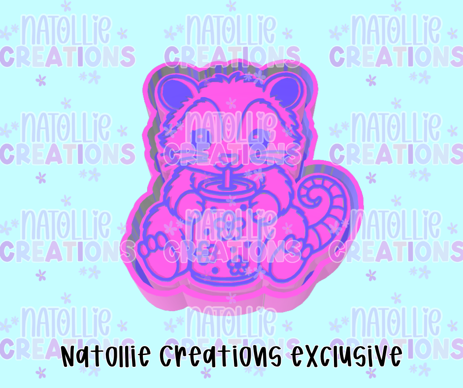 Floral Can Opossum Freshie Silicone Mold