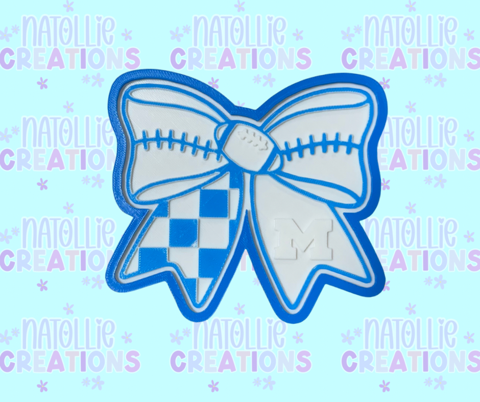 Football Bow + Inserts Freshie Silicone Mold