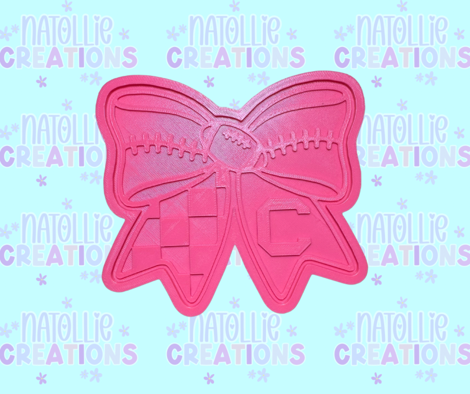 Football Bow + Inserts Freshie Silicone Mold