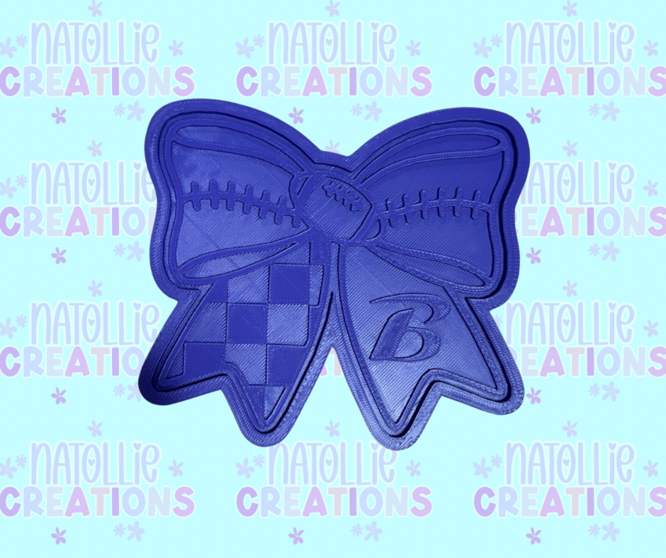 Football Bow + Inserts Freshie Silicone Mold
