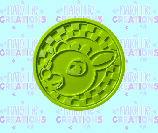 Checkered Red Nose Reindeer Insert Freshie Silicone Mold