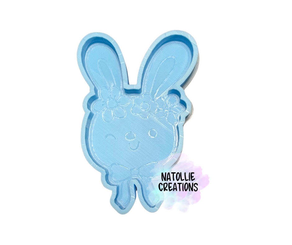 Bunny W/ Floral Headband Freshie Silicone Mold