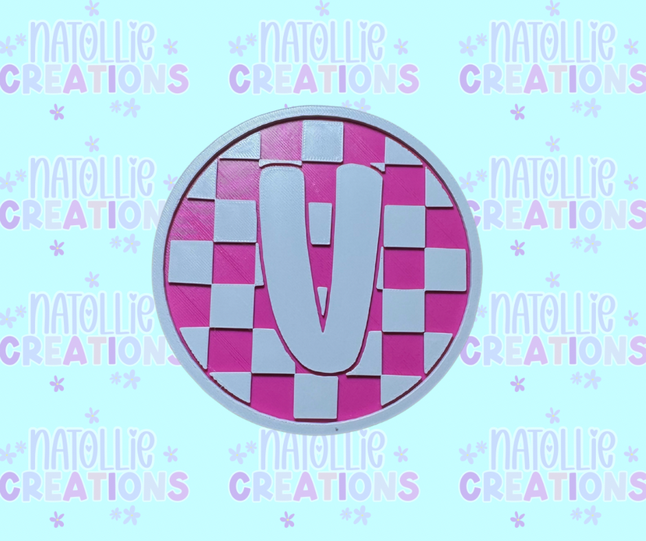 Checkered Alphabet Insert Freshie Silicone Mold