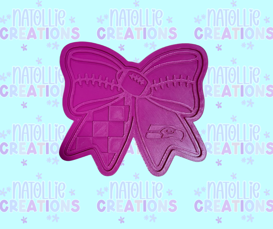 Football Bow + Inserts Freshie Silicone Mold