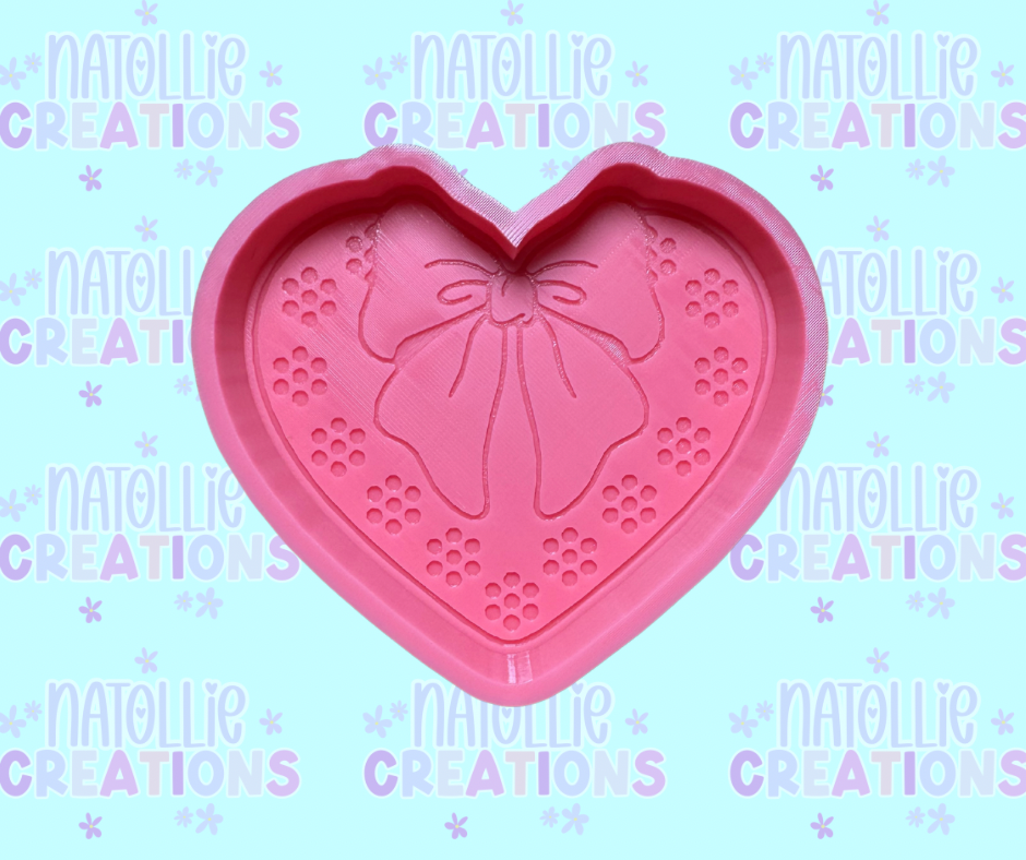 Corazon De Barro W/ Bow Freshie Silicone Mold