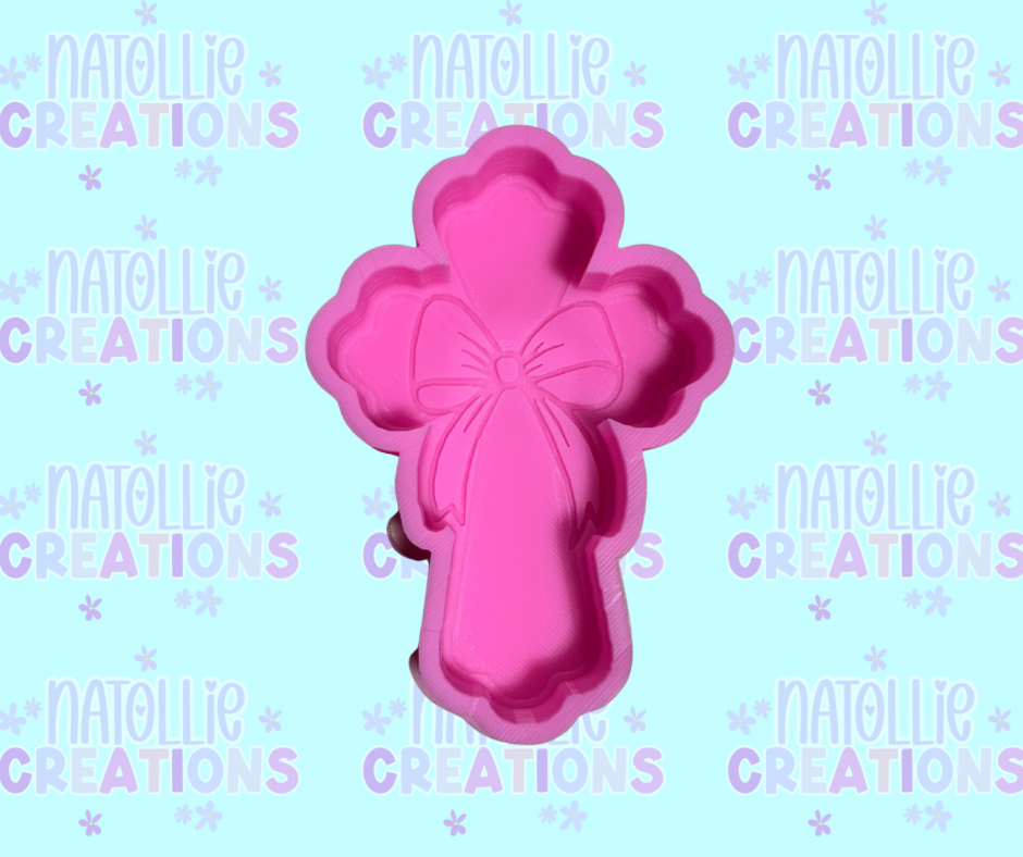 Cross W/ Bow Freshie Silicone Mold