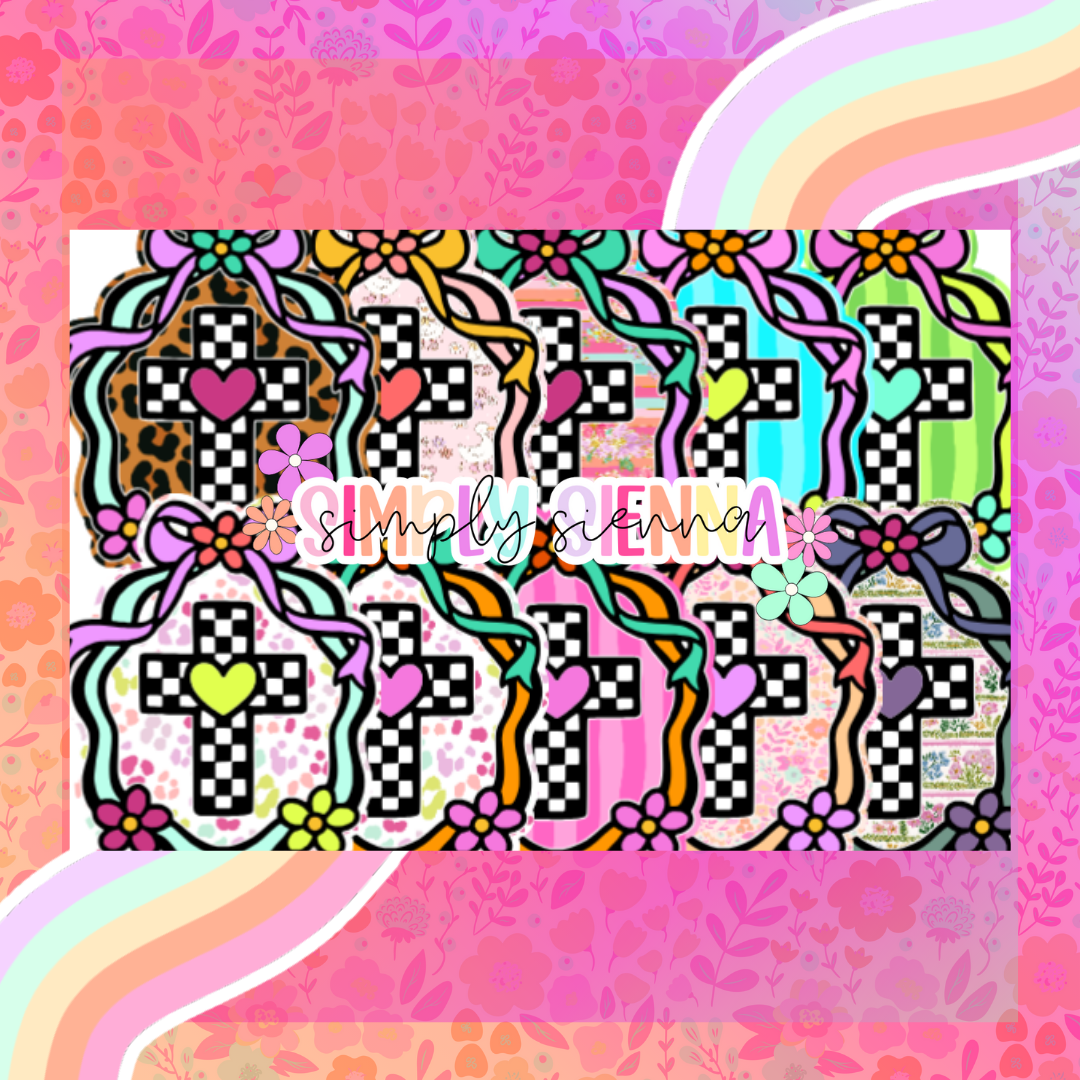 Checkered Cross Frame - NATOLLIE CREATIONS