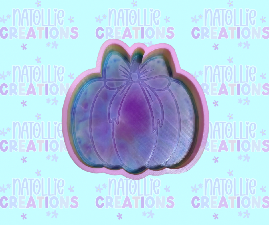 Pumpkin W/ Bow Freshie Silicone Mold
