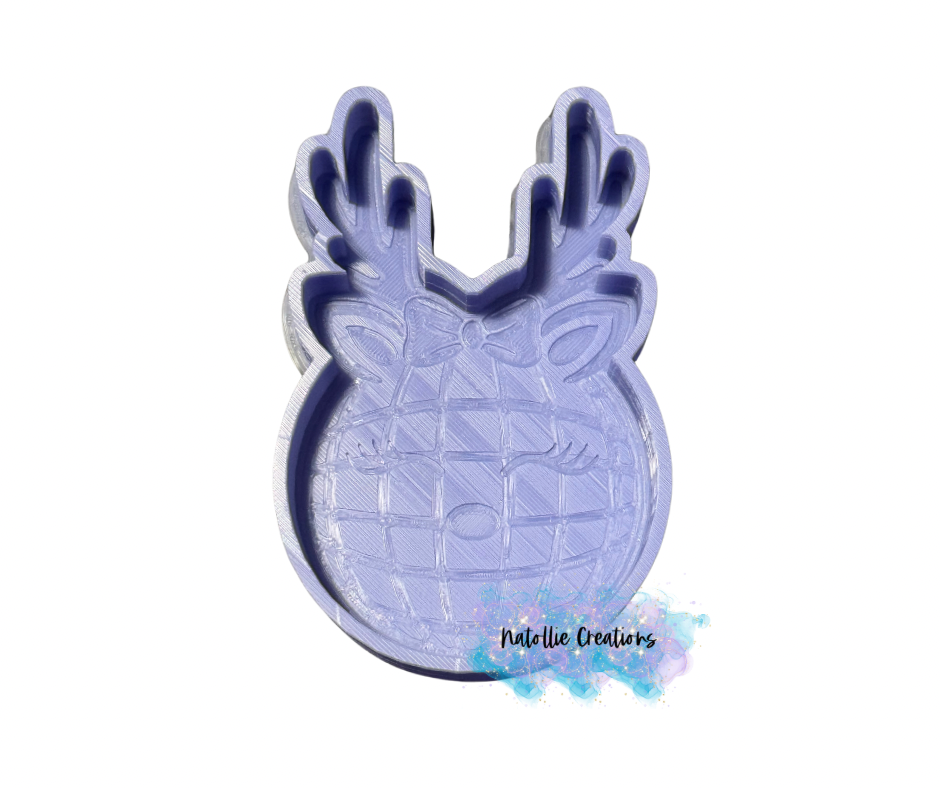 Reindeer Disco W/ Bow Freshie Silicone Mold