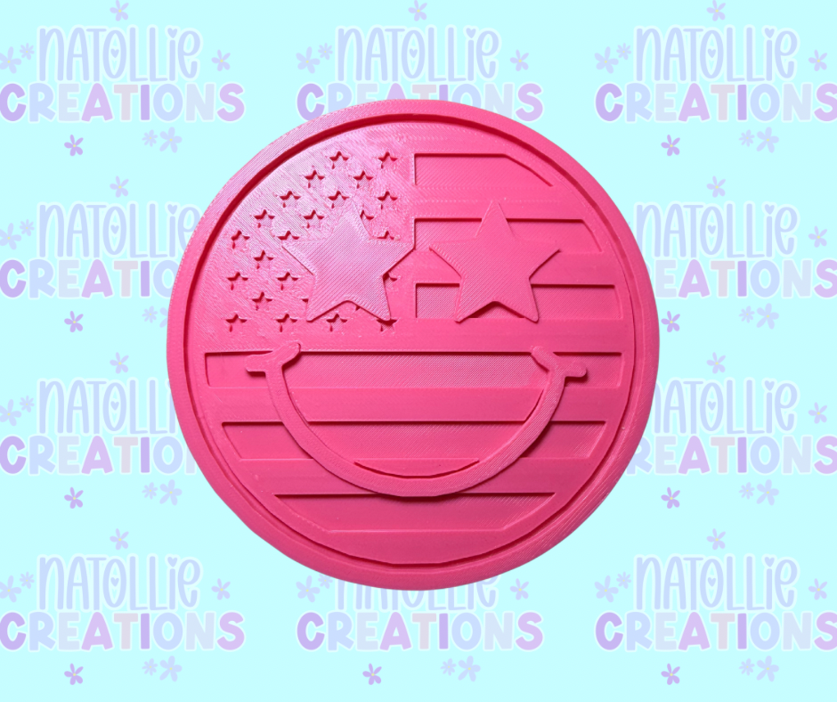 Flag Smiley Insert Freshie Silicone Mold