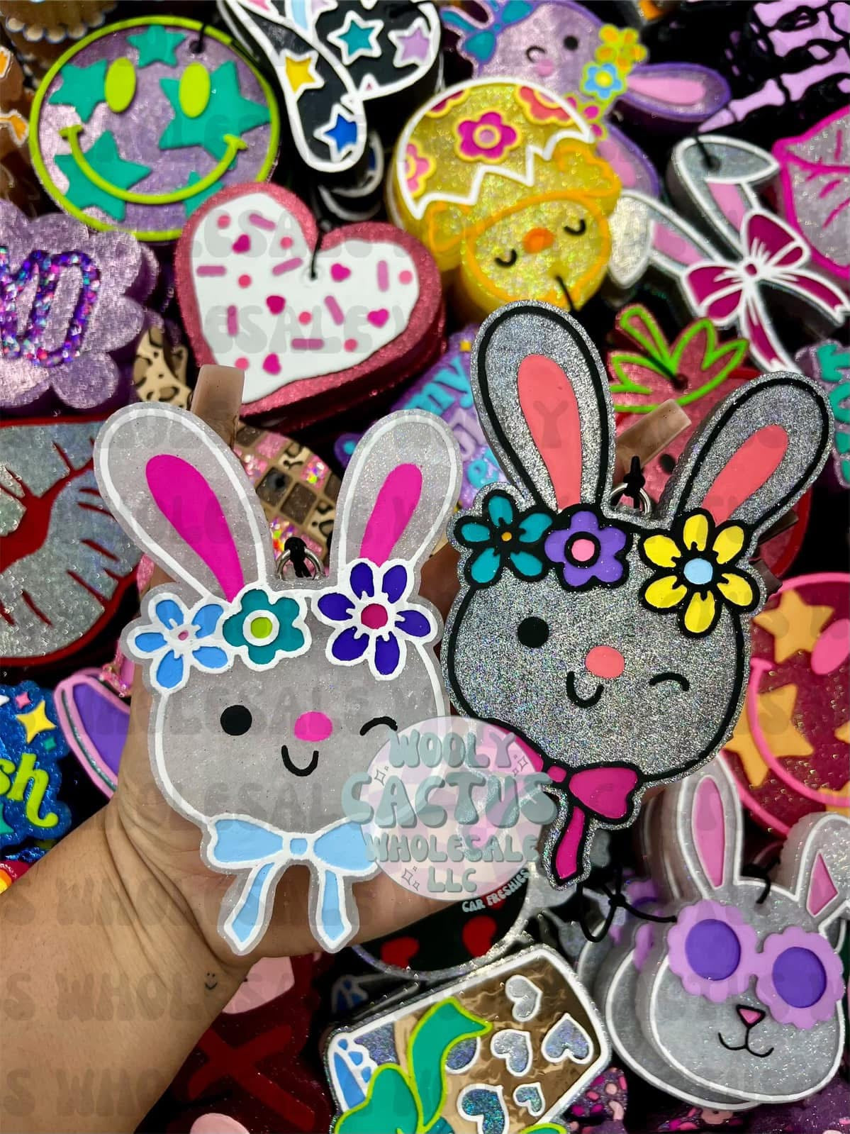 Bunny W/ Floral Headband Freshie Silicone Mold