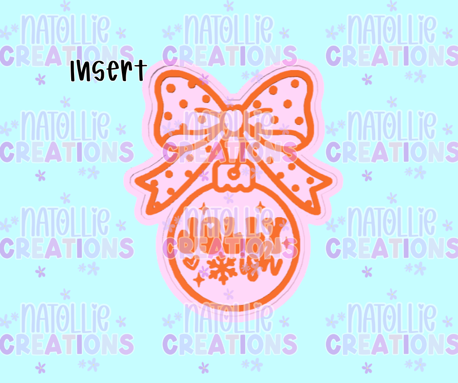 Jolly-ish Bow Ornament Insert Freshie Silicone Mold
