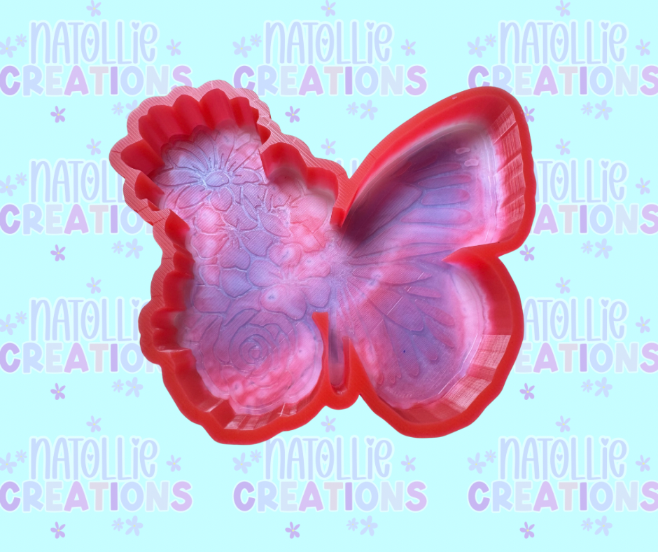 Butterfly W/ Flowers Freshie Silicone Mold