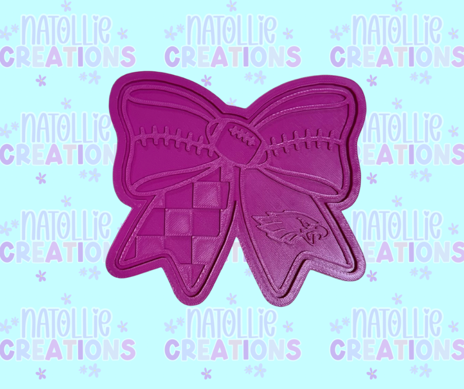 Football Bow + Inserts Freshie Silicone Mold