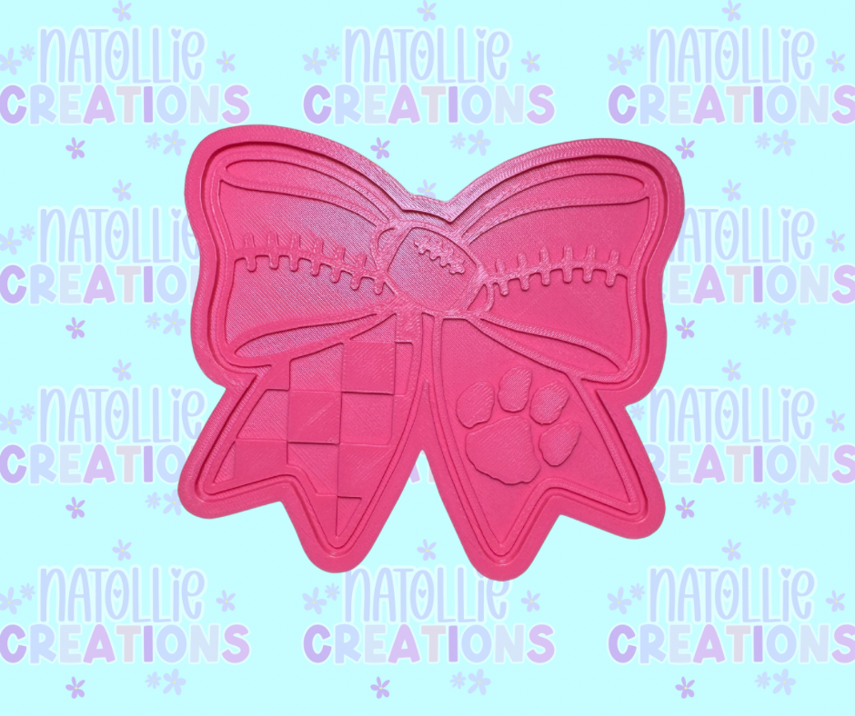 Football Bow + Inserts Freshie Silicone Mold