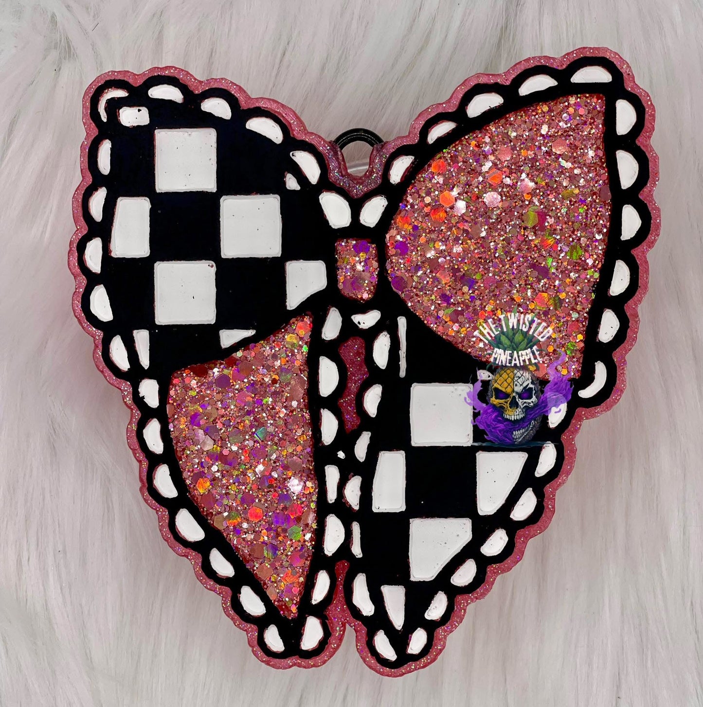 Laced Checkered Bow Freshie Silicone Mold