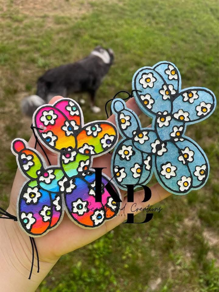 Floral Balloon Dog Freshie Silicone Mold
