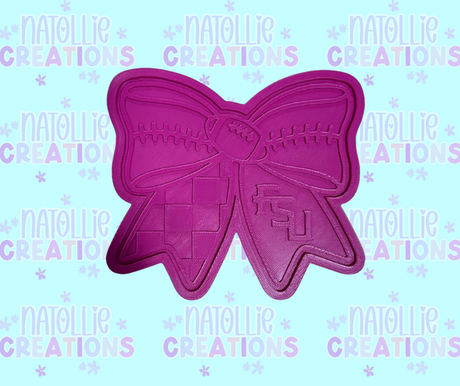 Football Bow + Inserts Freshie Silicone Mold